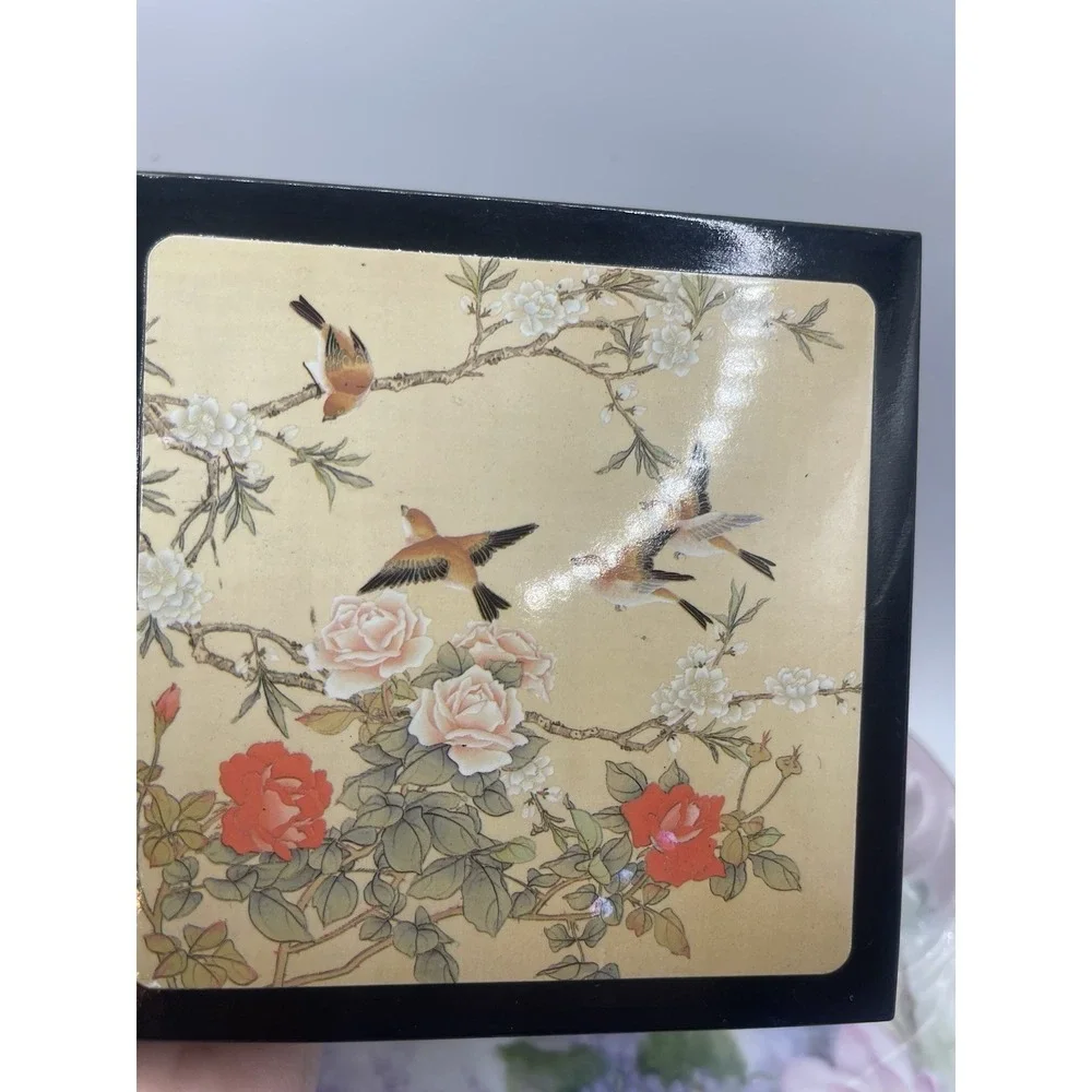 Floral/bird Coasters, Set Of 6‎ With Case
